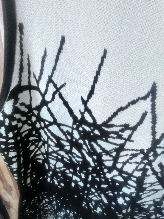 Calvin Klein White Dress with Black Abstract Waist Pattern - Picture 5 of 5